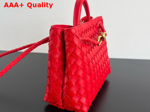 Bottega Veneta Small Andiamo Bag in Red Intrecciato Leather Top Handle Bag Replica