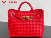 Bottega Veneta Small Andiamo Bag in Red Intrecciato Leather Top Handle Bag Replica