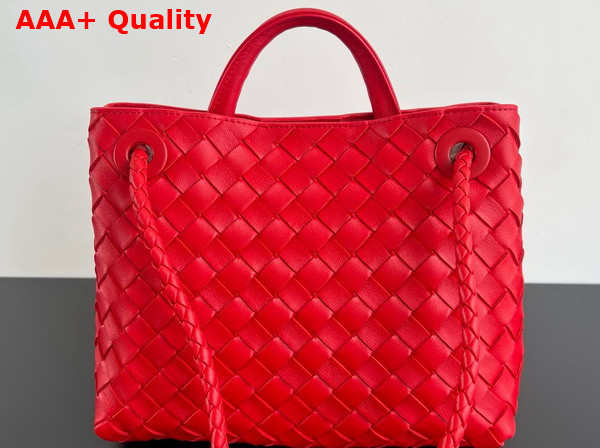 Bottega Veneta Small Andiamo Bag in Red Intrecciato Leather Top Handle Bag Replica