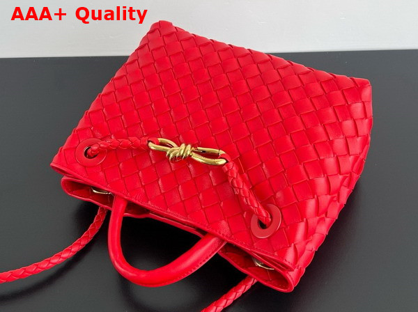 Bottega Veneta Small Andiamo Bag in Red Intrecciato Leather Top Handle Bag Replica