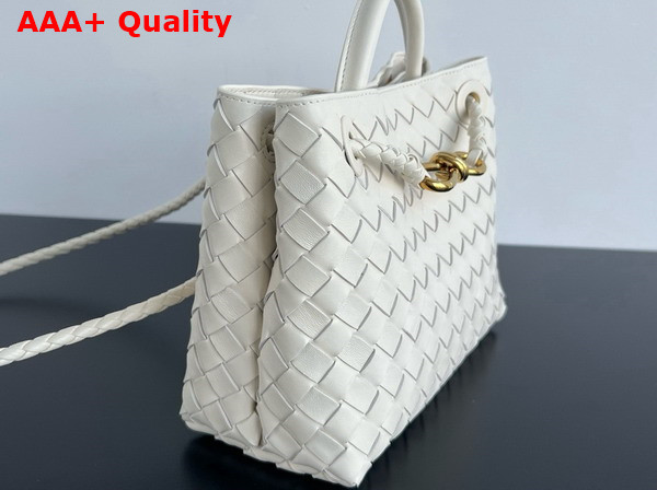 Bottega Veneta Small Andiamo Bag in Sea Salt Intrecciato Leather Replica