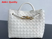 Bottega Veneta Small Andiamo Bag in Sea Salt Intrecciato Leather Replica