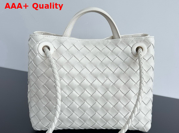 Bottega Veneta Small Andiamo Bag in Sea Salt Intrecciato Leather Replica