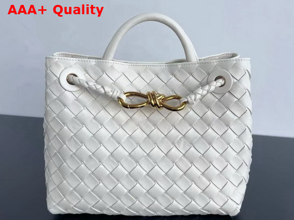 Bottega Veneta Small Andiamo Bag in Sea Salt Intrecciato Leather Replica