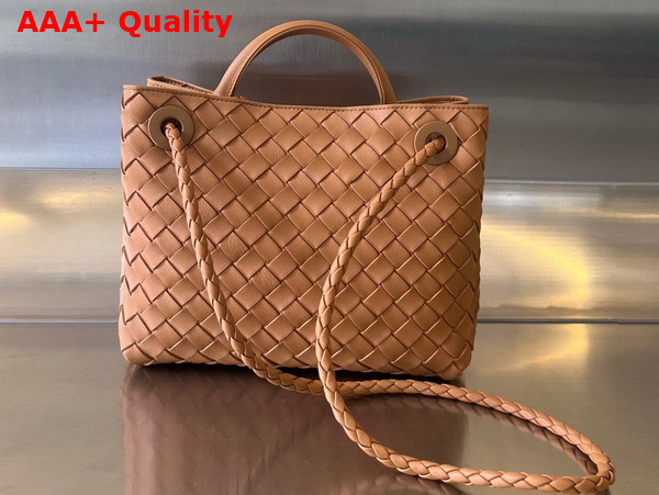 Bottega Veneta Small Andiamo Caramel Intrecciato Leather Replica