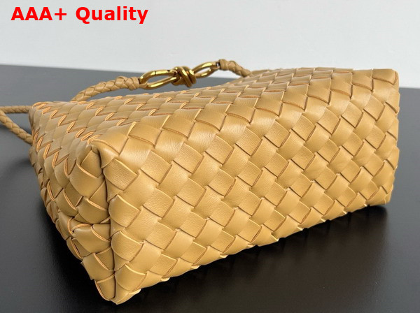 Bottega Veneta Small Andiamo Dark Praline Intrecciato Leather Top Handle Bag Replica