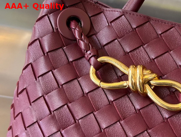 Bottega Veneta Small Andiamo Top Handle Bag in Barolo Intrecciato Leather Replica