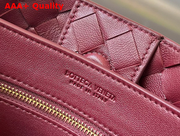 Bottega Veneta Small Andiamo Top Handle Bag in Barolo Intrecciato Leather Replica