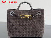 Bottega Veneta Small Andiamo Top Handle Bag in Fondant Supple Intrecciato Suede Replica