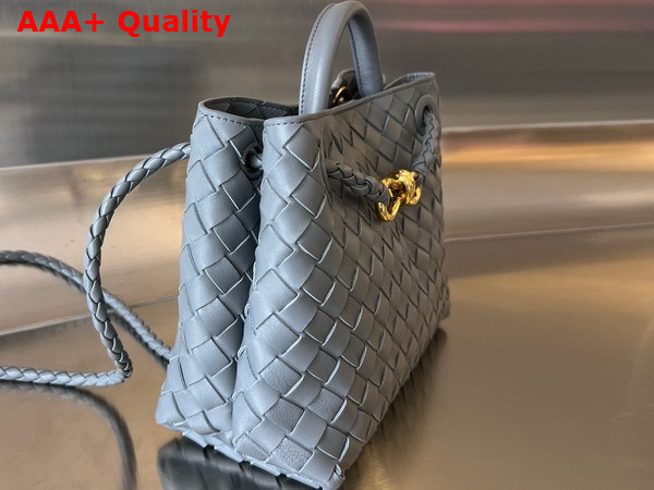 Bottega Veneta Small Andiamo Top Handle Bag in Thunder Intrecciato Leather Replica