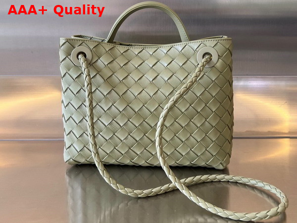 Bottega Veneta Small Andiamo Travertine Intrecciato Leather Replica