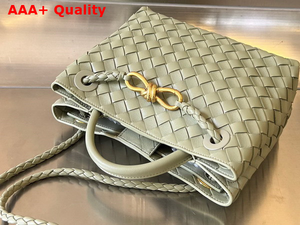 Bottega Veneta Small Andiamo Travertine Intrecciato Leather Replica