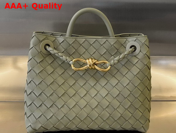 Bottega Veneta Small Andiamo Travertine Intrecciato Leather Replica