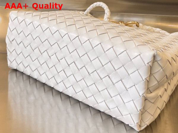 Bottega Veneta Small Andiamo White Intrecciato Leather Replica