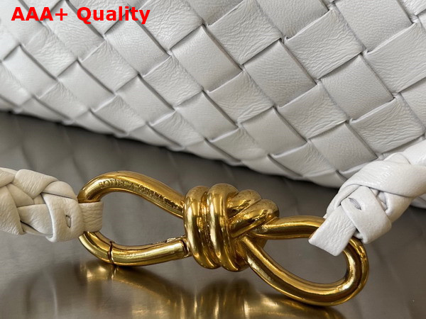 Bottega Veneta Small Andiamo White Intrecciato Leather Replica