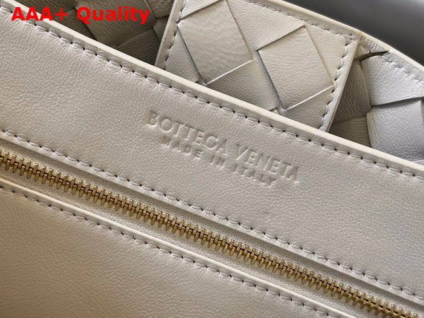 Bottega Veneta Small Andiamo White Intrecciato Leather Replica