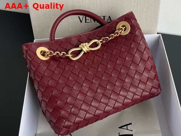 Bottega Veneta Small Andiamo with Chain in Barolo Intrecciato Leather Replica