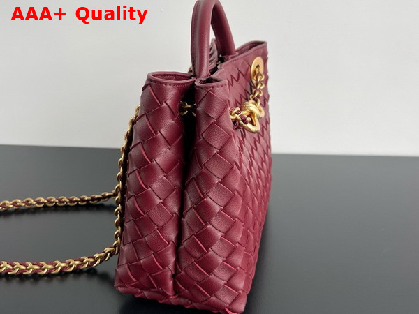 Bottega Veneta Small Andiamo with Chain in Barolo Intrecciato Leather Replica