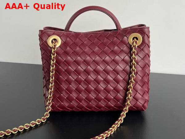 Bottega Veneta Small Andiamo with Chain in Barolo Intrecciato Leather Replica