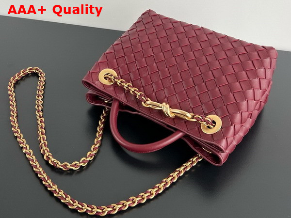 Bottega Veneta Small Andiamo with Chain in Barolo Intrecciato Leather Replica