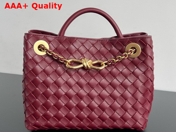 Bottega Veneta Small Andiamo with Chain in Barolo Intrecciato Leather Replica