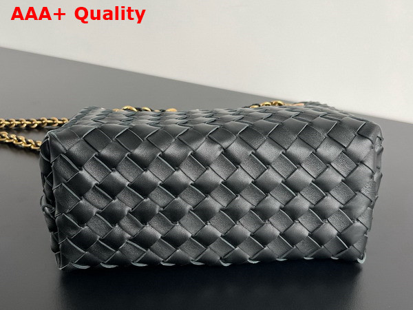 Bottega Veneta Small Andiamo with Chain in Black Intrecciato Leather Replica