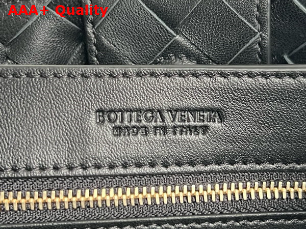 Bottega Veneta Small Andiamo with Chain in Black Intrecciato Leather Replica