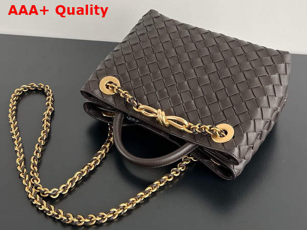 Bottega Veneta Small Andiamo with Chain in Fondant Intrecciato Leather Replica