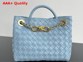 Bottega Veneta Small Andiamo with Chain in Ice Intrecciato Leather Replica