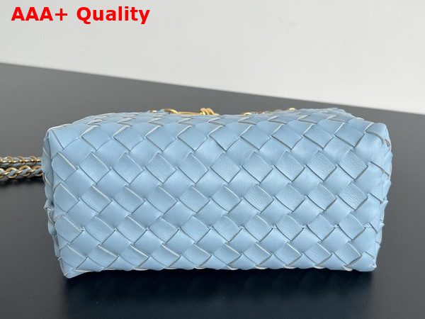 Bottega Veneta Small Andiamo with Chain in Ice Intrecciato Leather Replica