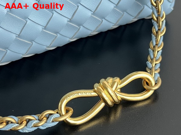 Bottega Veneta Small Andiamo with Chain in Ice Intrecciato Leather Replica