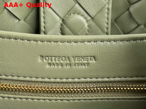 Bottega Veneta Small Andiamo with Chain in Travertine Intrecciato Leather Replica