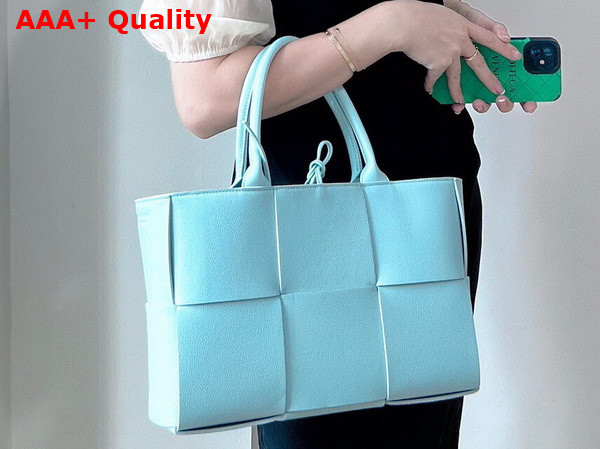 Bottega Veneta Small Arco Tote Bag Pale Blue Calf Skin Replica