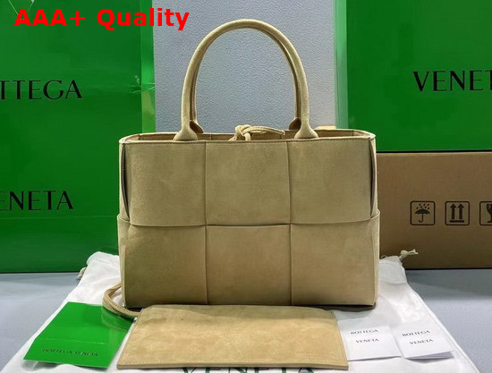 Bottega Veneta Small Arco Tote in Caramel Suede Calfskin Replica