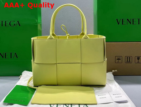 Bottega Veneta Small Arco Tote in Lemon Lambskin Replica