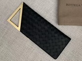 Bottega Veneta Small BV Rim Intrecciato Clutch in Black