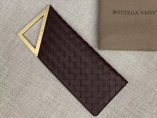 Bottega Veneta Small BV Rim Intrecciato Clutch in Merlot