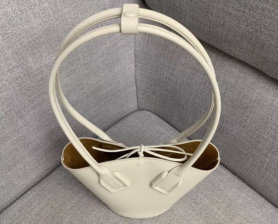 Bottega Veneta Small Basket Tote in Bianco French Calfskin