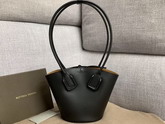 Bottega Veneta Small Basket Tote in Black French Calfskin