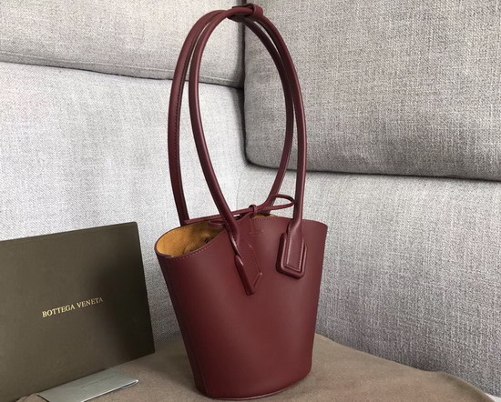 Bottega Veneta Small Basket Tote in Bordeaux French Calfskin