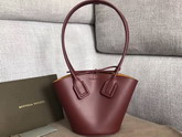 Bottega Veneta Small Basket Tote in Bordeaux French Calfskin