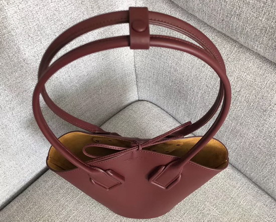 Bottega Veneta Small Basket Tote in Bordeaux French Calfskin