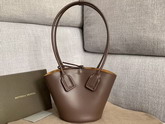 Bottega Veneta Small Basket Tote in Brown French Calfskin