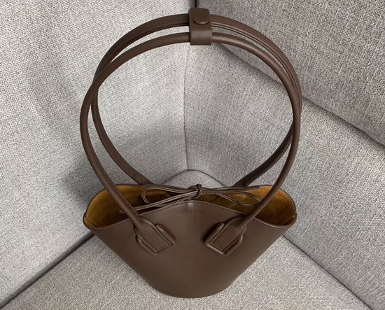 Bottega Veneta Small Basket Tote in Brown French Calfskin