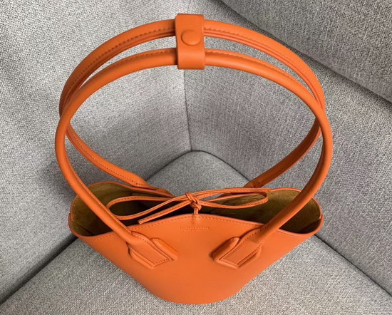 Bottega Veneta Small Basket Tote in Burned Orange French Calfskin