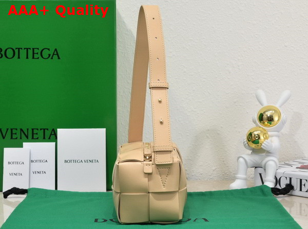 Bottega Veneta Small Brick Cassette Beige Intreccio Leather Replica