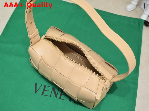 Bottega Veneta Small Brick Cassette Beige Intreccio Leather Replica