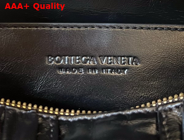 Bottega Veneta Small Brick Cassette in Black Foulard Intreccio Leather Replica