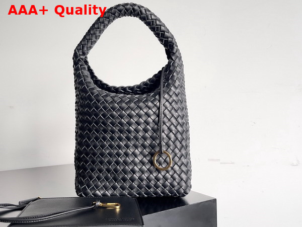 Bottega Veneta Small Cabat Bucket Bag in Black Lambskin Replica