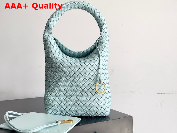 Bottega Veneta Small Cabat Bucket Bag in Teal Washed Lambskin Replica